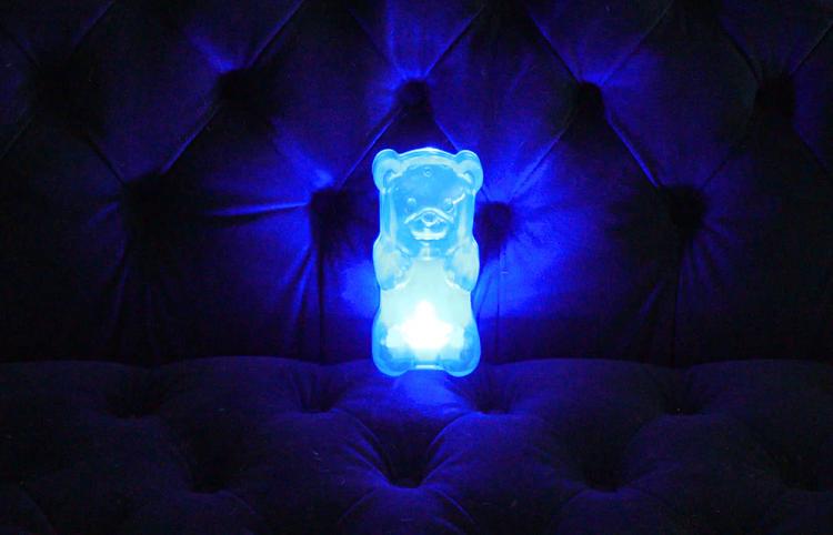 Giant Gummy Bear Night-Light - Gummygoods gummy bear light - click belly of bear to turn on light