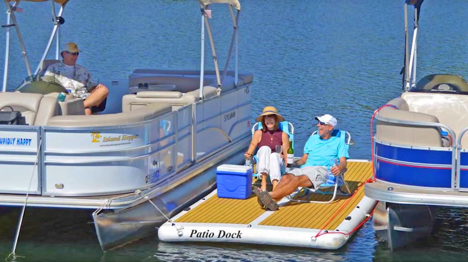 Giant Inflatable Patio Deck - Island Hopper Patio Dock Lake Float