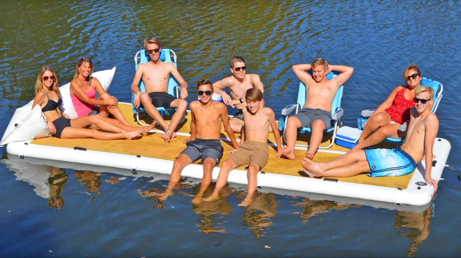 Giant Inflatable Patio Deck - Island Hopper Patio Dock Lake Float