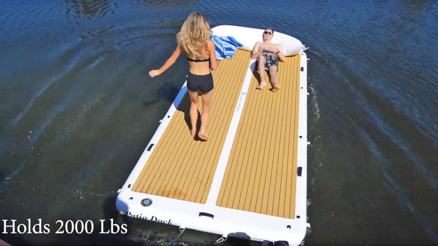 Giant Inflatable Patio Deck - Island Hopper Patio Dock Lake Float