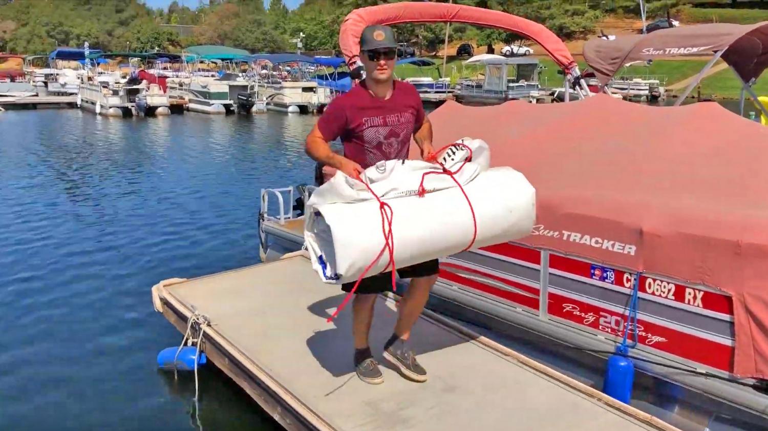 Giant Inflatable Patio Deck - Island Hopper Patio Dock Lake Float