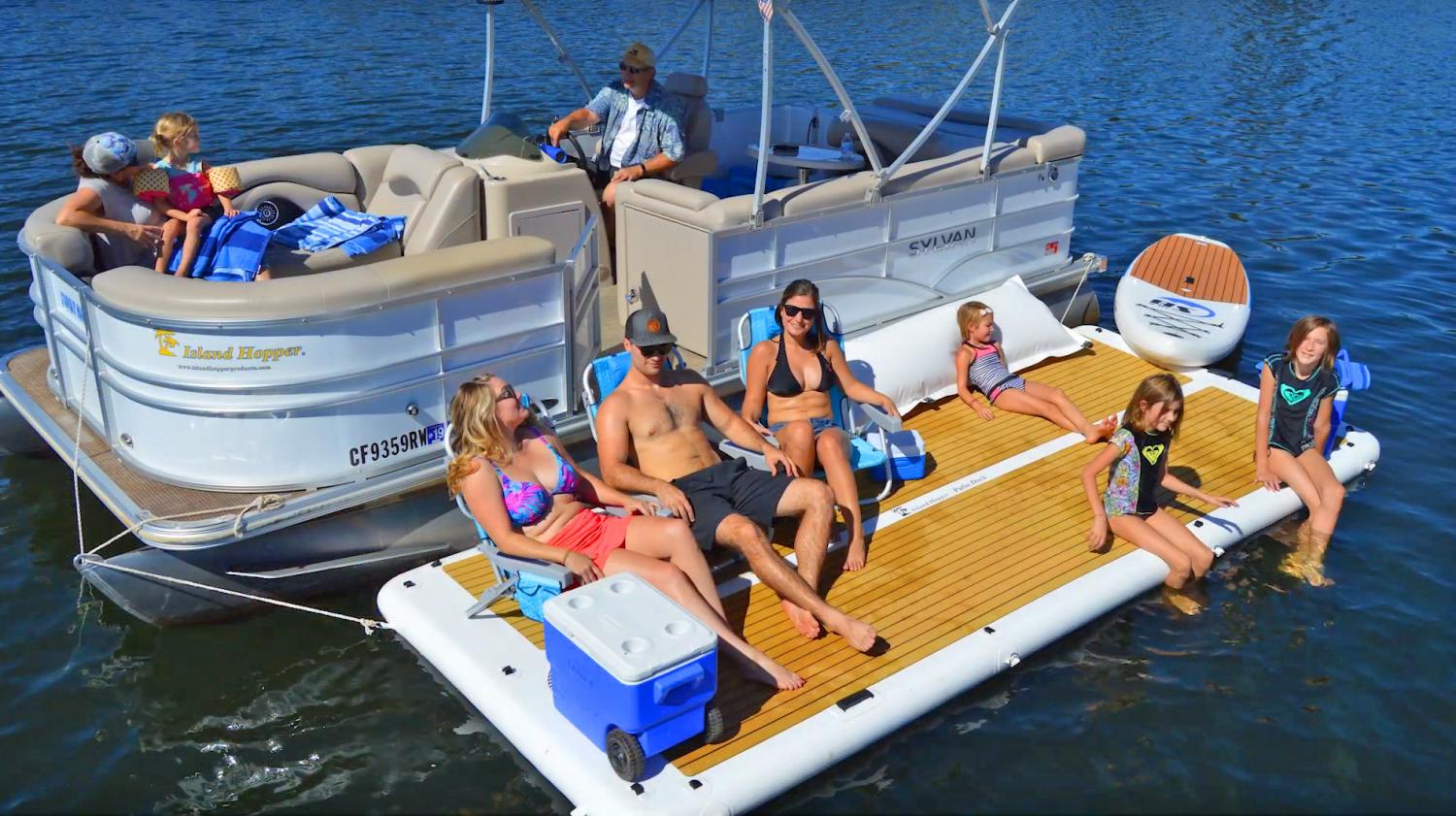 Giant Inflatable Patio Deck - Island Hopper Patio Dock Lake Float