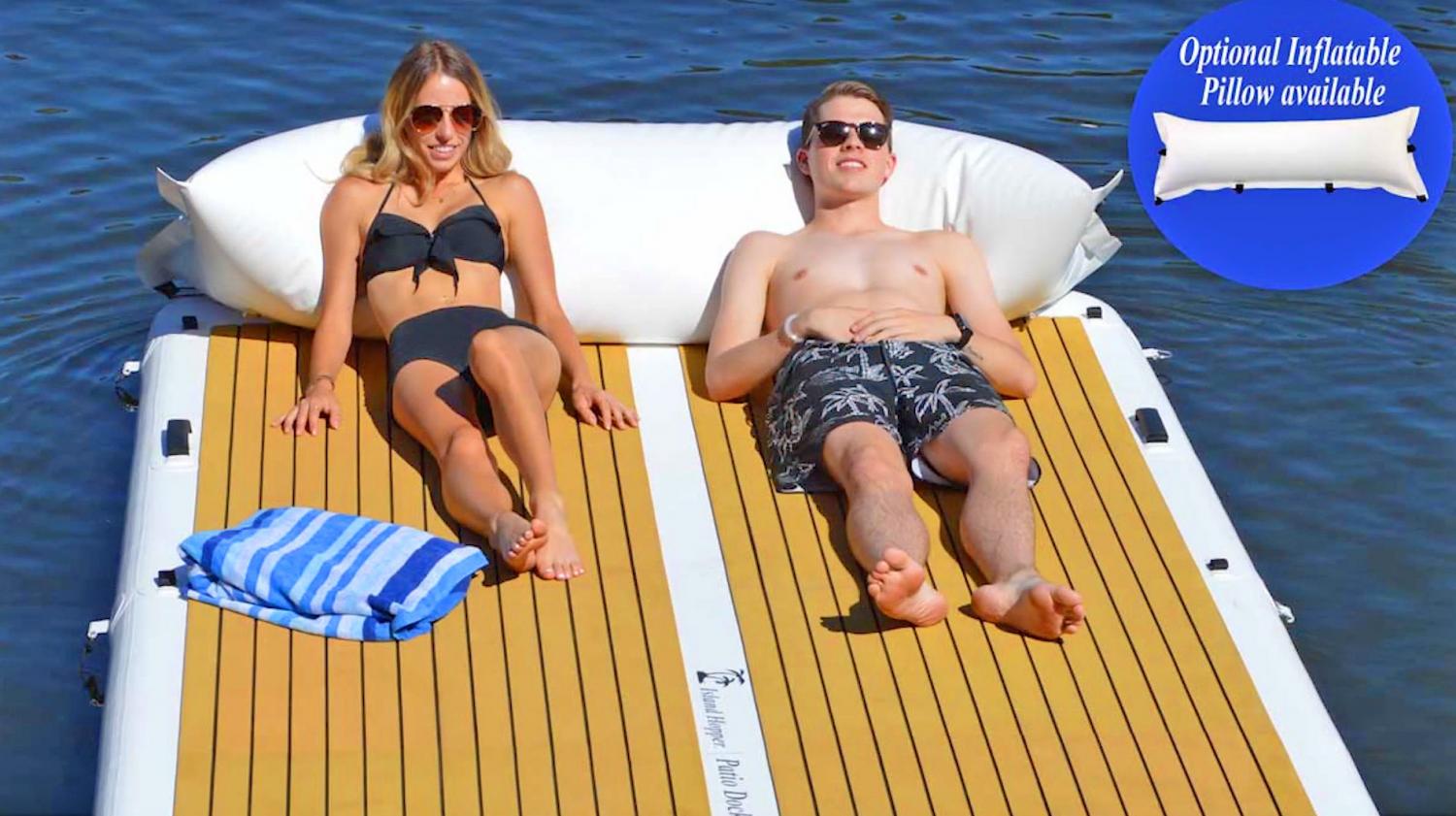 Giant Inflatable Patio Deck - Island Hopper Patio Dock Lake Float
