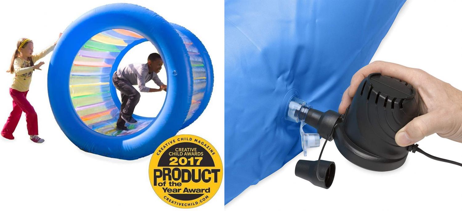 Giant Inflatable Rolling Wheel - Hearthsong Roll With It Giant Rolling Cylinder Toy