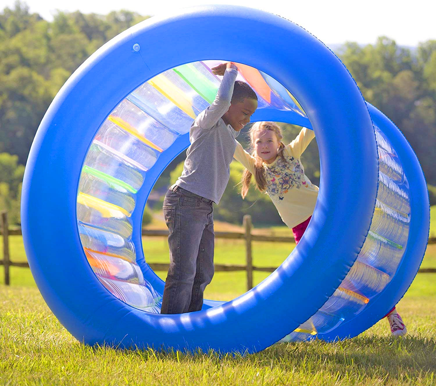 Giant Inflatable Rolling Wheel - Hearthsong Roll With It Giant Rolling Cylinder Toy