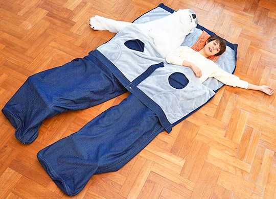 Giant Pair Of Pants Dual Sleeping Bag - Pant legs sleeping bag - Giant blue jeans double sleeping bag