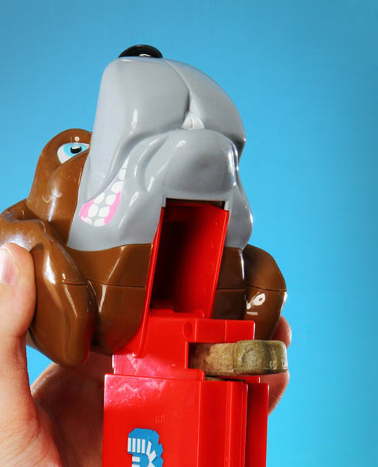 Giant Pez Dispenser For Dog Treats - Giant dog pez dispenser - dispenses bone shaped dog treats