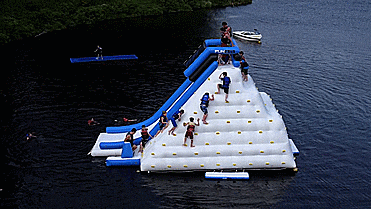FunAir Glacier Extreme - Giant Lake Inflatable Rock Climbing Wall and Slide - Giant climbing wall for the lake