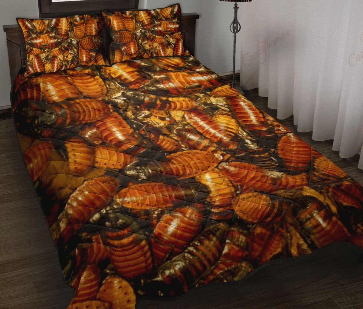 Creepy Scary Giant Cockroaches bugs Bed Set Sheets