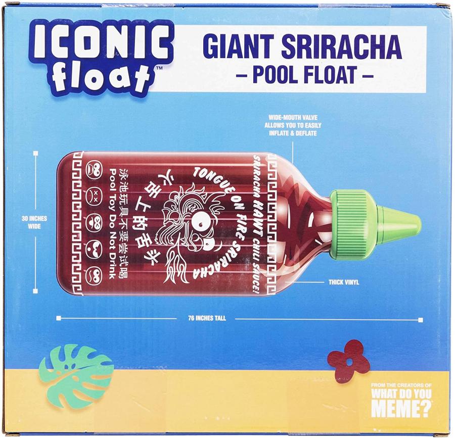 Giant Sriracha Bottle Pool Float
