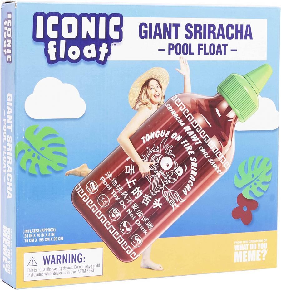 Giant Sriracha Bottle Pool Float