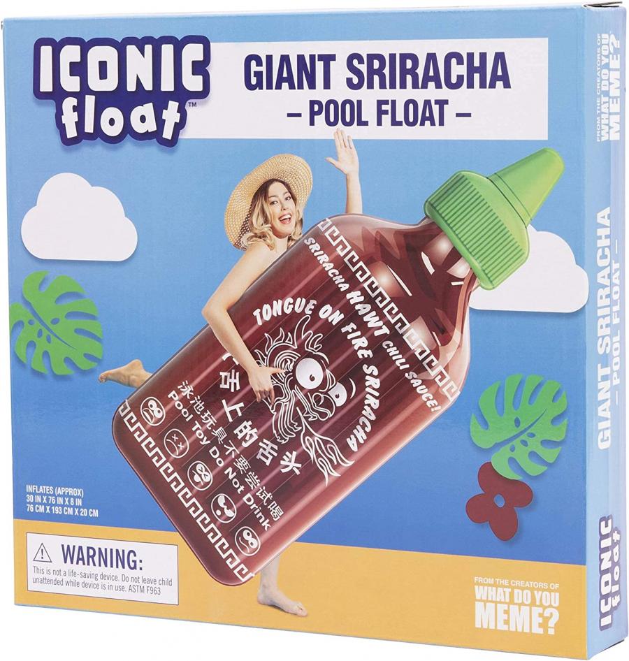 Giant Sriracha Bottle Pool Float