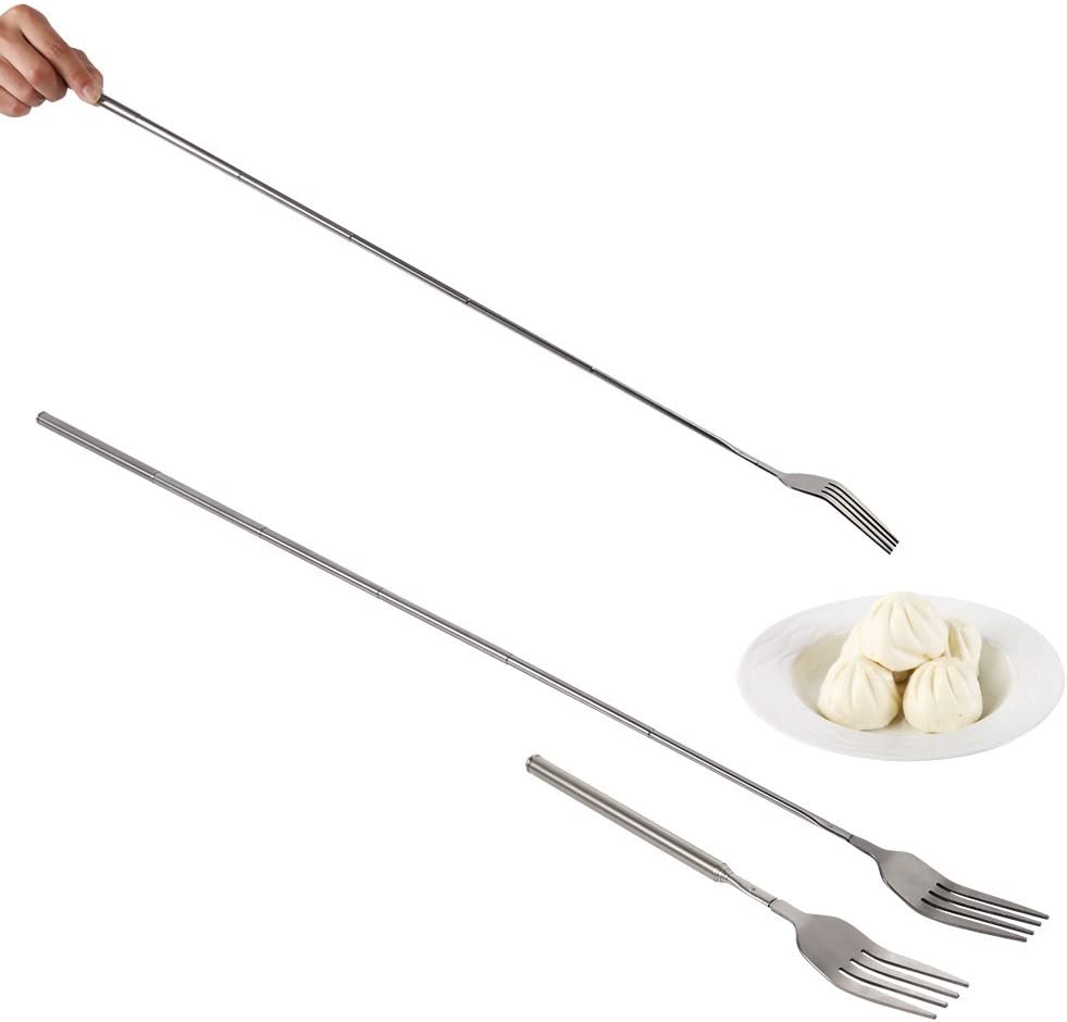 Extendable telescoping fork for claiming dad tax fork