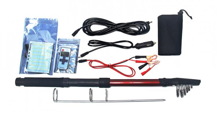 Giant Telescoping Outdoor Lamp Attaches To Car Battery - Super tall travel light pole