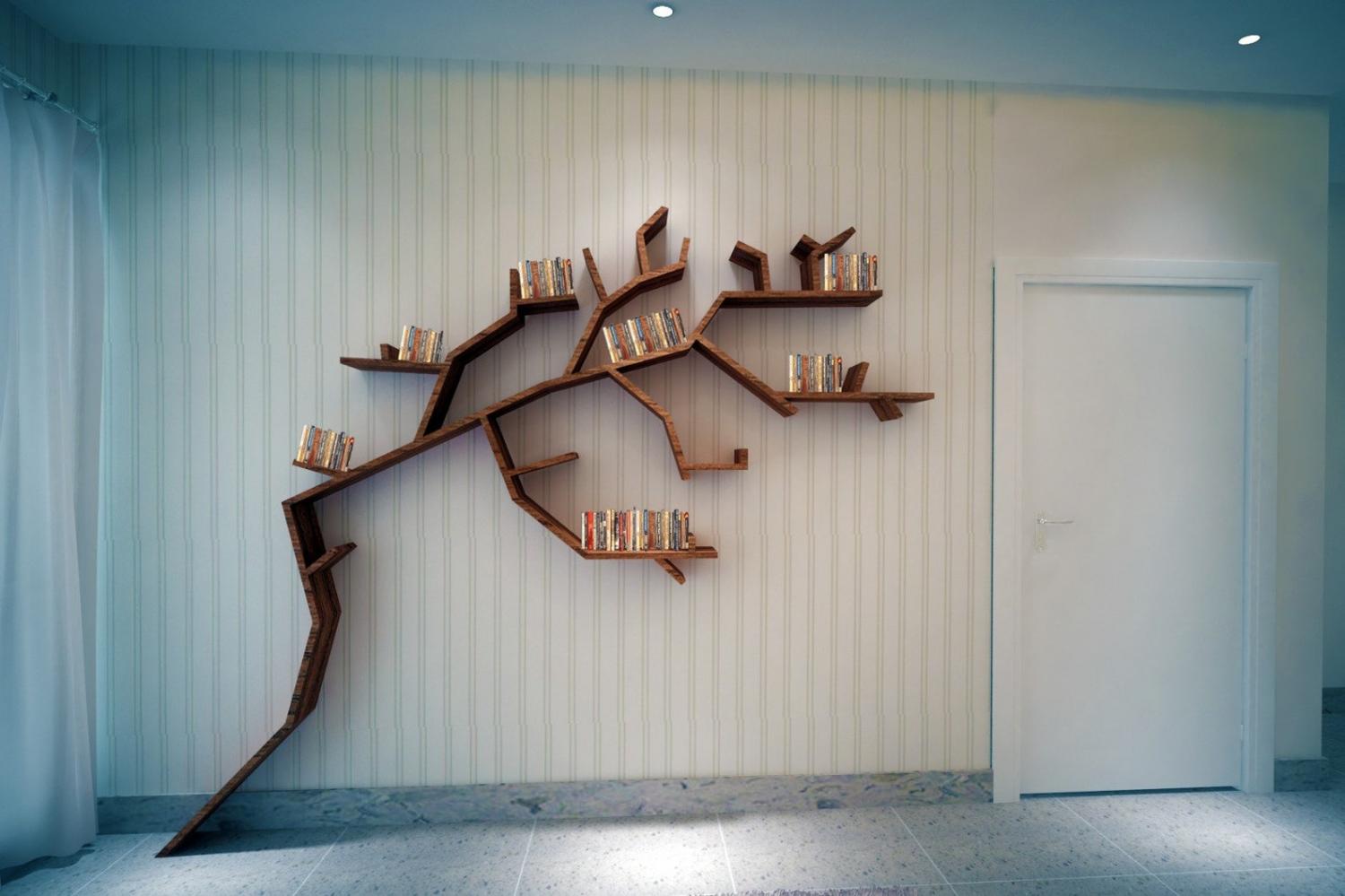 Giant Wooden Tree Shaped Bookshelf