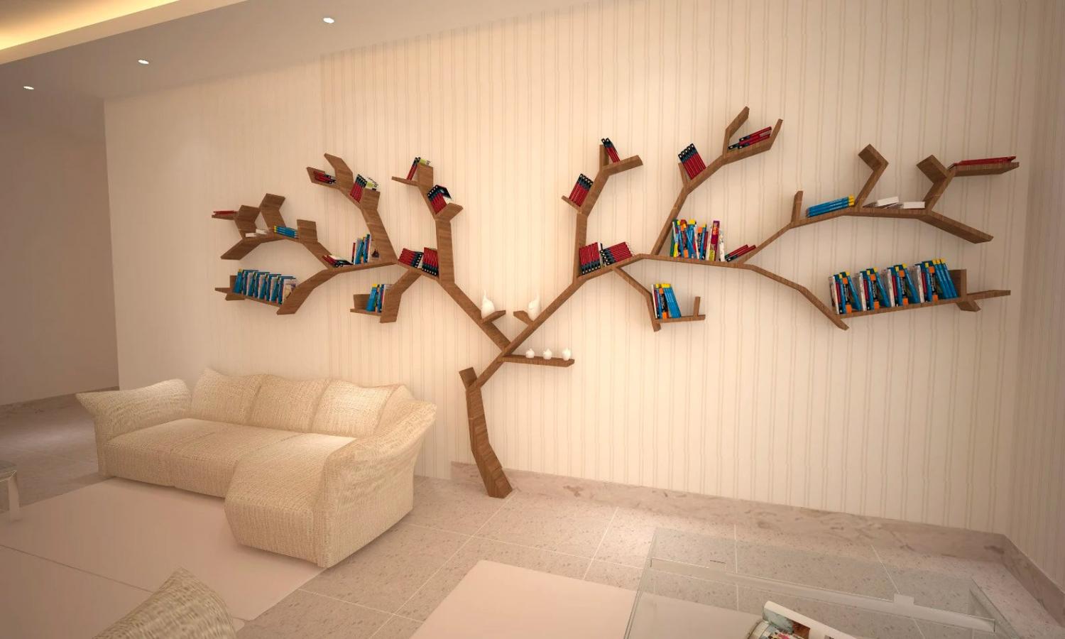 Giant Wooden Tree Shaped Bookshelf