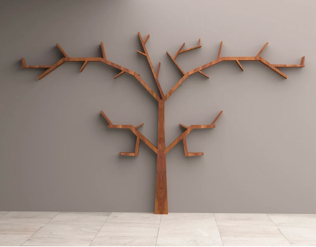 Giant Wooden Tree Shaped Bookshelf
