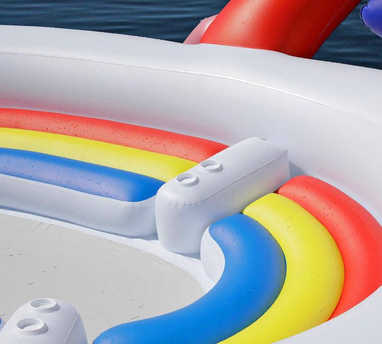 Giant Unicorn Lake Float Seats Up to 6 Adults - Party Bird Island Giant Inflatable Unicorn Water Float