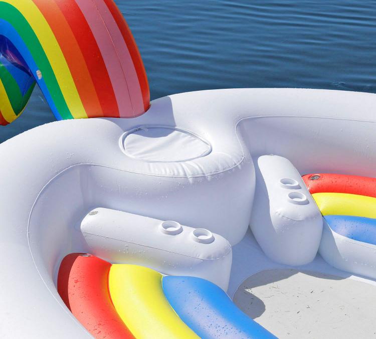 Giant Unicorn Lake Float Seats Up to 6 Adults - Party Bird Island Giant Inflatable Unicorn Water Float