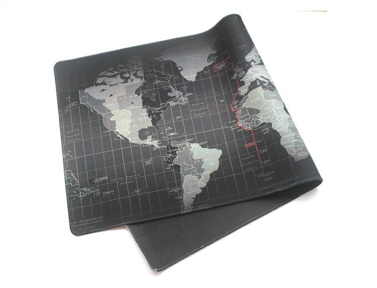 Giant Black World Map Mouse Pad - Huge World Map Mouse Pad For World Domination - Evil Villain Mouse Pad