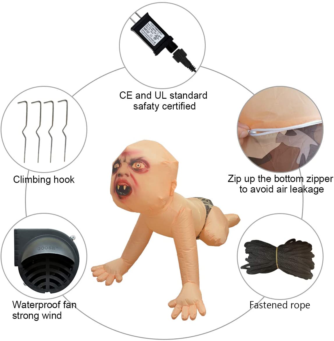Giant Zombie Baby Halloween Decoration