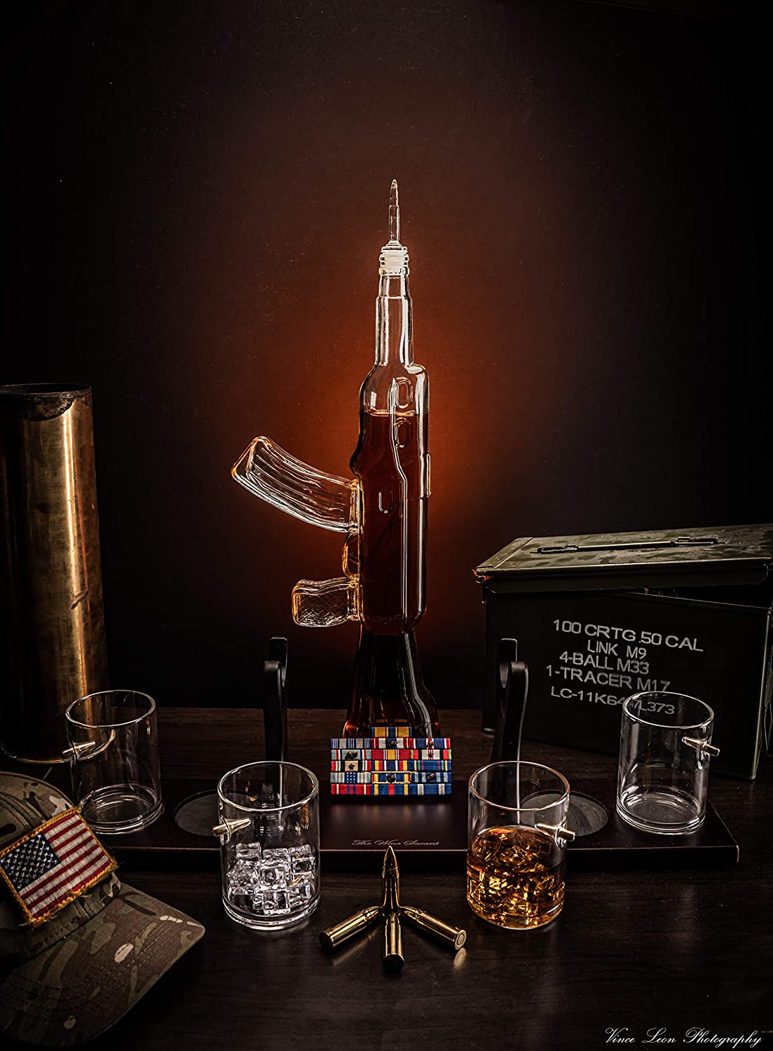 Glass AR-15 Rifle Decanter - Classy M16 Gun Whiskey Decanter For Home Bar