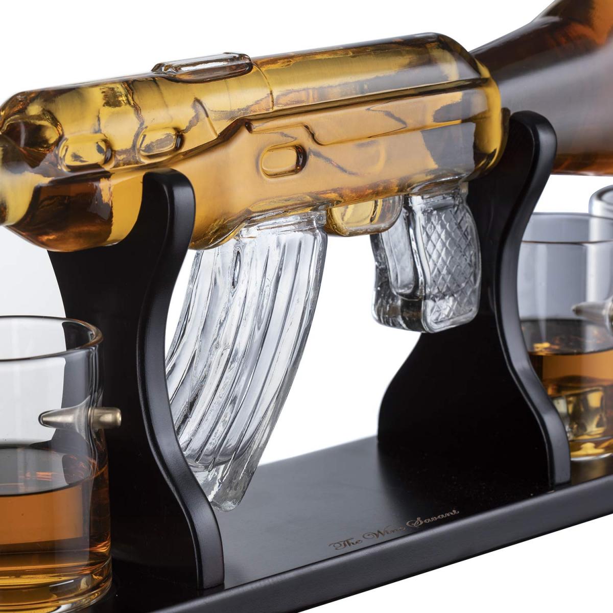 Glass AR-15 Rifle Decanter - Classy M16 Gun Whiskey Decanter For Home Bar