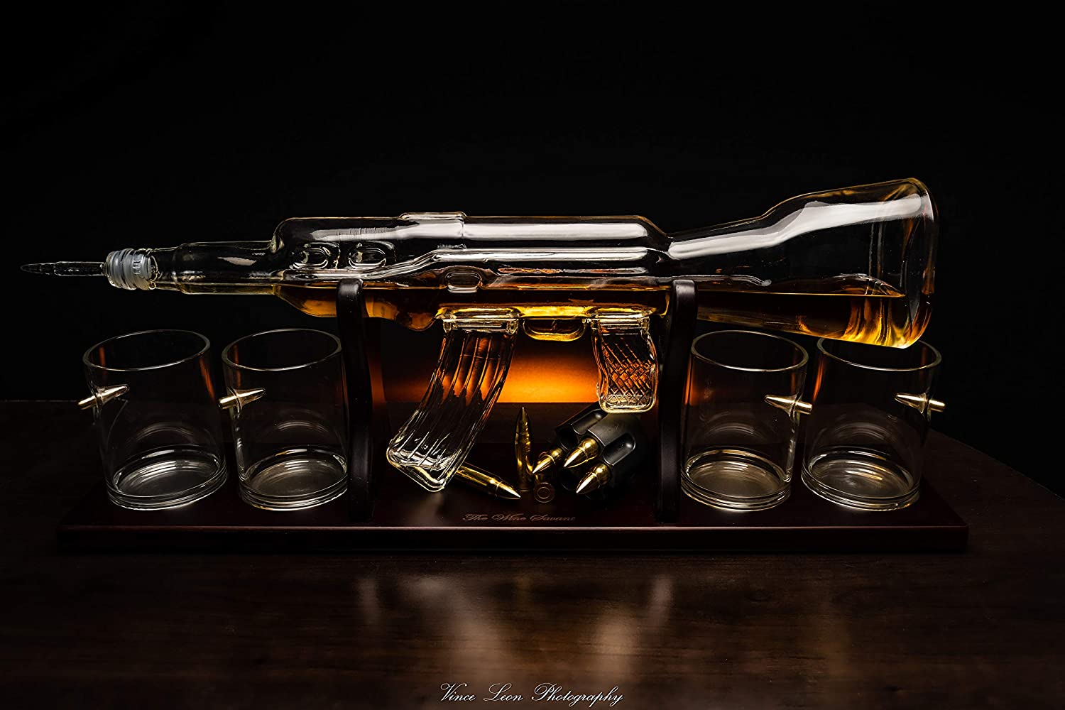 Glass AR-15 Rifle Decanter - Classy M16 Gun Whiskey Decanter For Home Bar