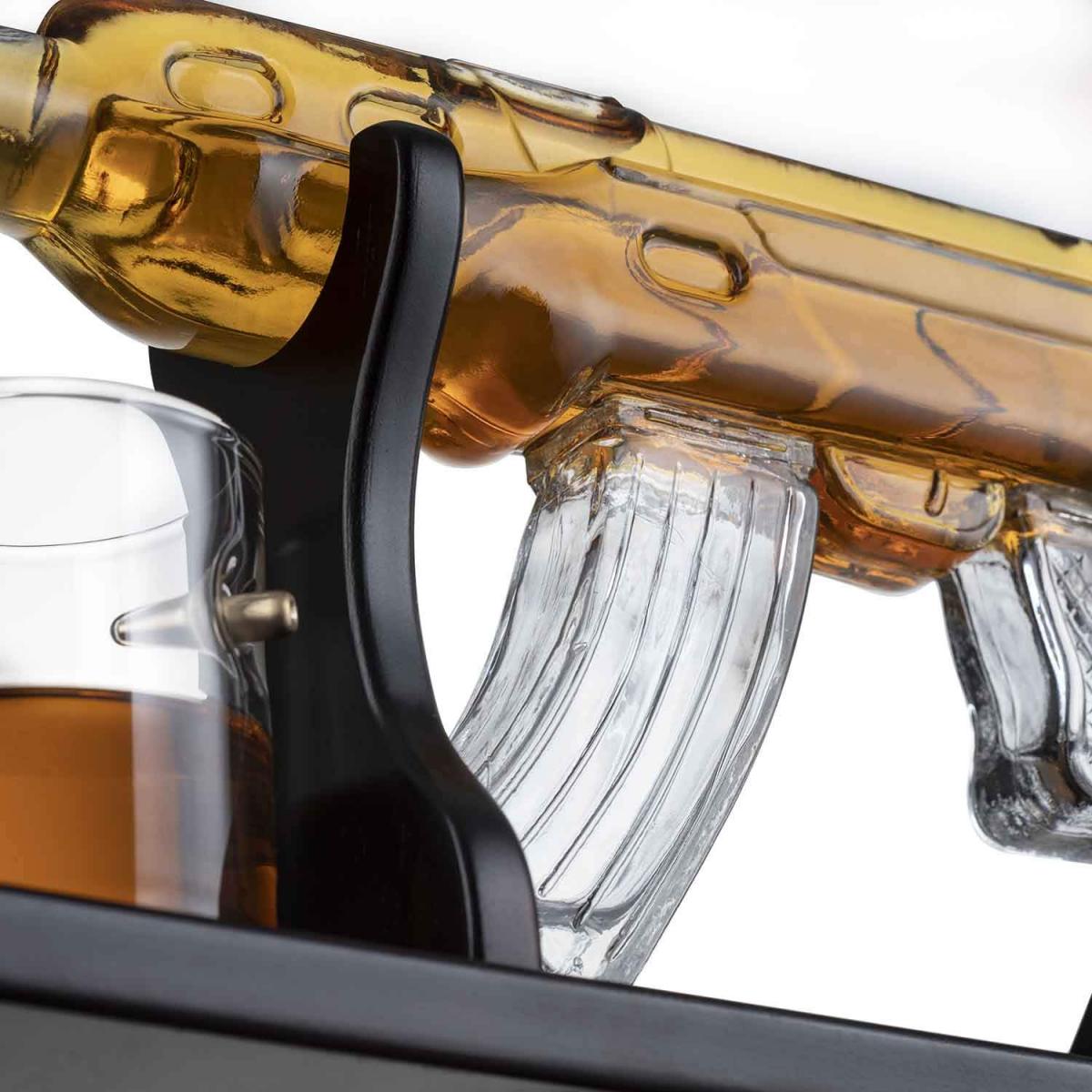 Glass AR-15 Rifle Decanter - Classy M16 Gun Whiskey Decanter For Home Bar