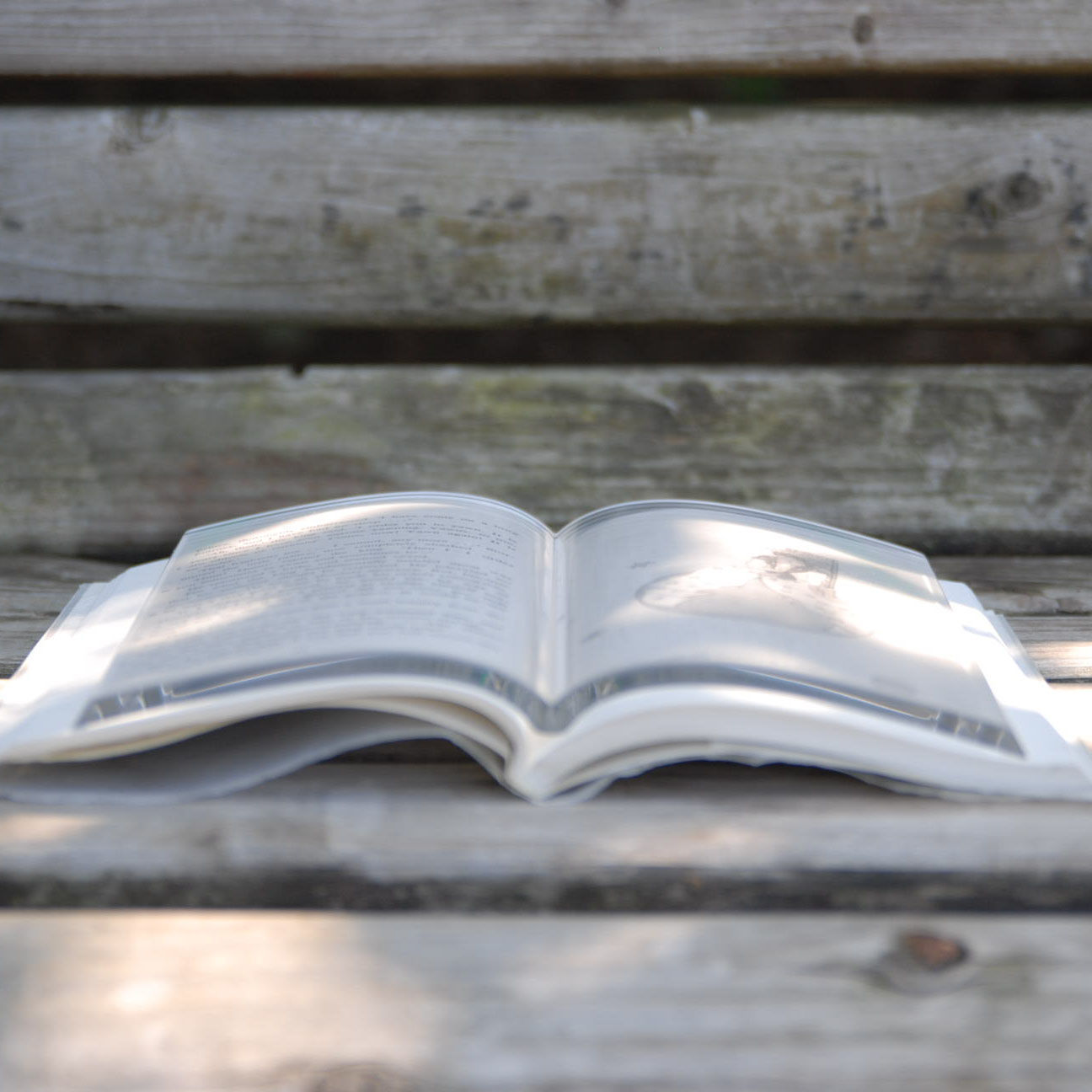 Book on Book Glass Page Holder - Transparent acrylic book shaped glass holds pages of books open