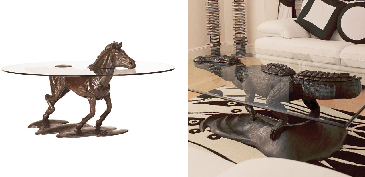  Glass Horse Table - Glass Crocodile Table