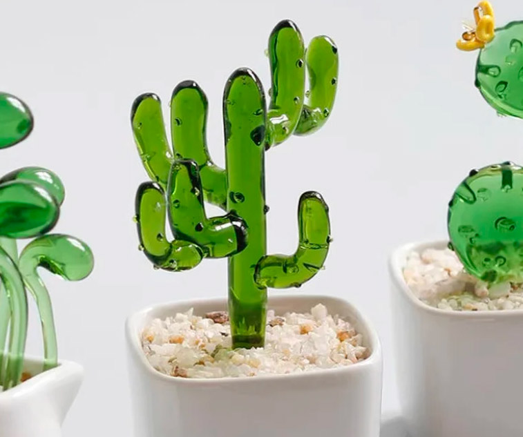 Glass Potted Plants - Tiny glass succulents