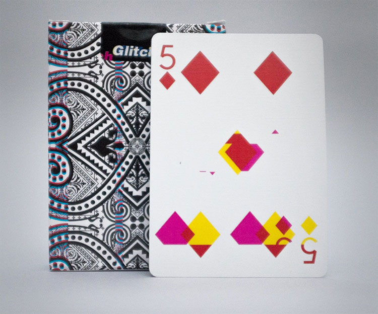 GLITCH Playing Cards - 5 of Diamonds