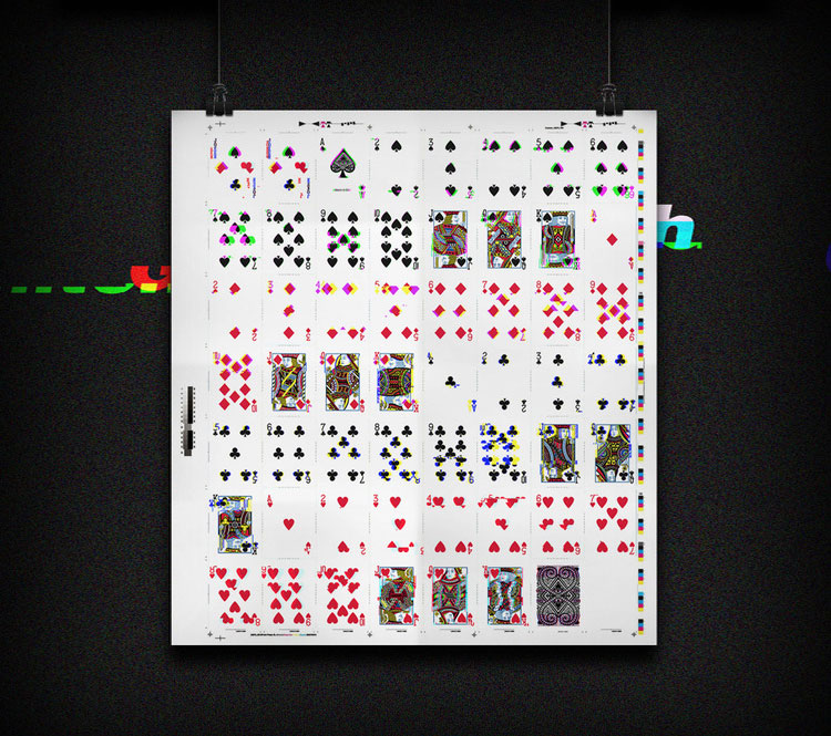 GLITCH Playing Cards Uncut Poster