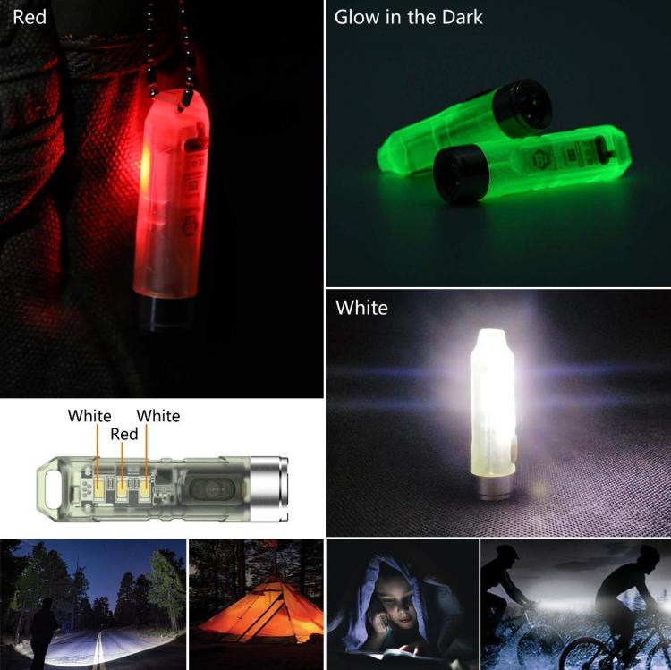 Glow In The Dark Flashlight - Tiny glowing flashlight key-chain