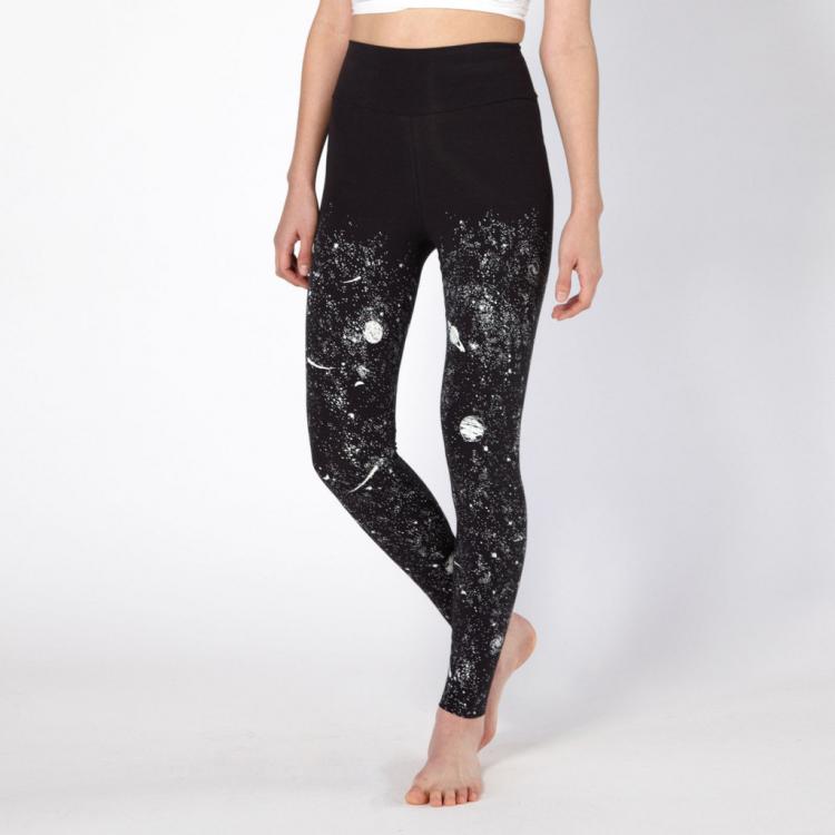 Glow In The Dark Solar System Women's Leggings - Glowing women's space leggings