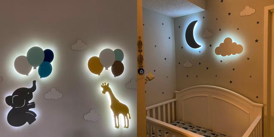Wall Mounted LED Glowing Animal and Dinosaur Shaped Wall Night Lights Silhouette Design