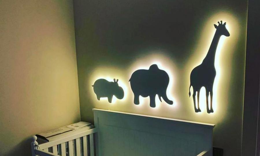 Wall Mounted LED Glowing Animal and Dinosaur Shaped Wall Night Lights Silhouette Design