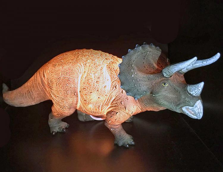 Glowing Dinosaur Table Lamp - Triceratops dinosaur night-light