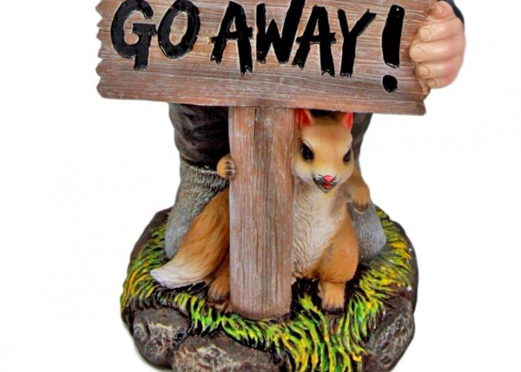 Go Away Garden Gnome - Gnome flipping the bird