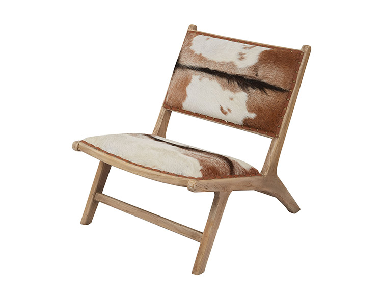 Lazy Suzan Goatskin Leather Lounger Chair
