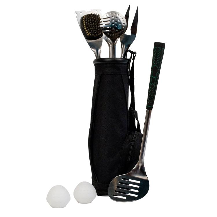 Golf Club BBQ Grilling Set With Golf Club Grip Handles