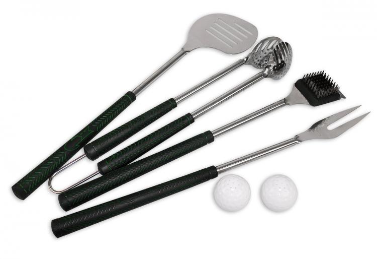 Golf Club BBQ Grilling Set With Golf Club Grip Handles