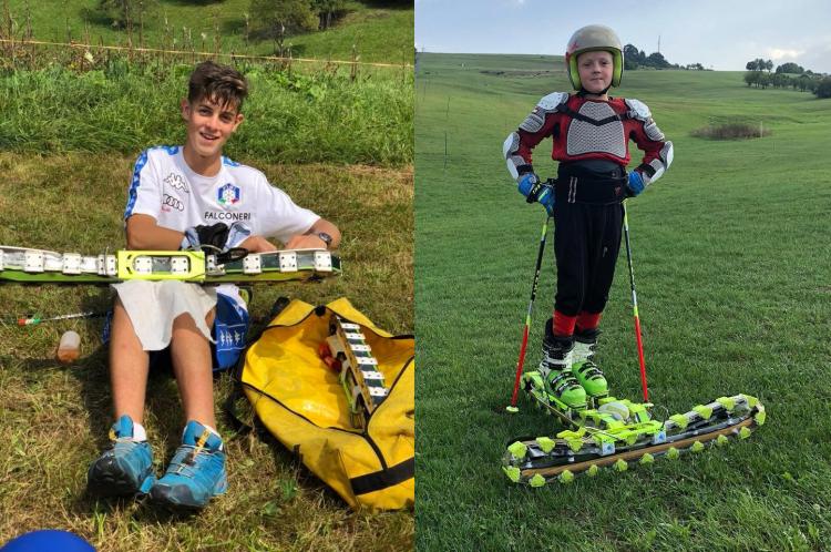 Grass Skis Let You Downhill Ski In The Summer - Rolling downhill skis - Tank track skis