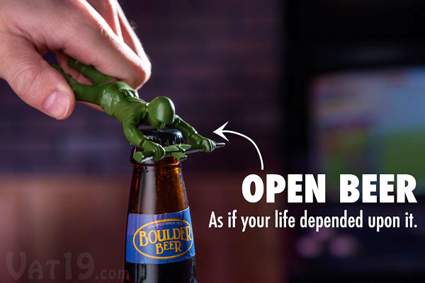 Green Army Man Bottle Opener