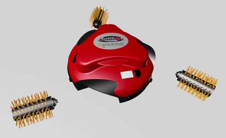 Grillbot Robotic Grill Cleaner - Grill scrubbing robot - Grillbot cleans grill like a roomba robot