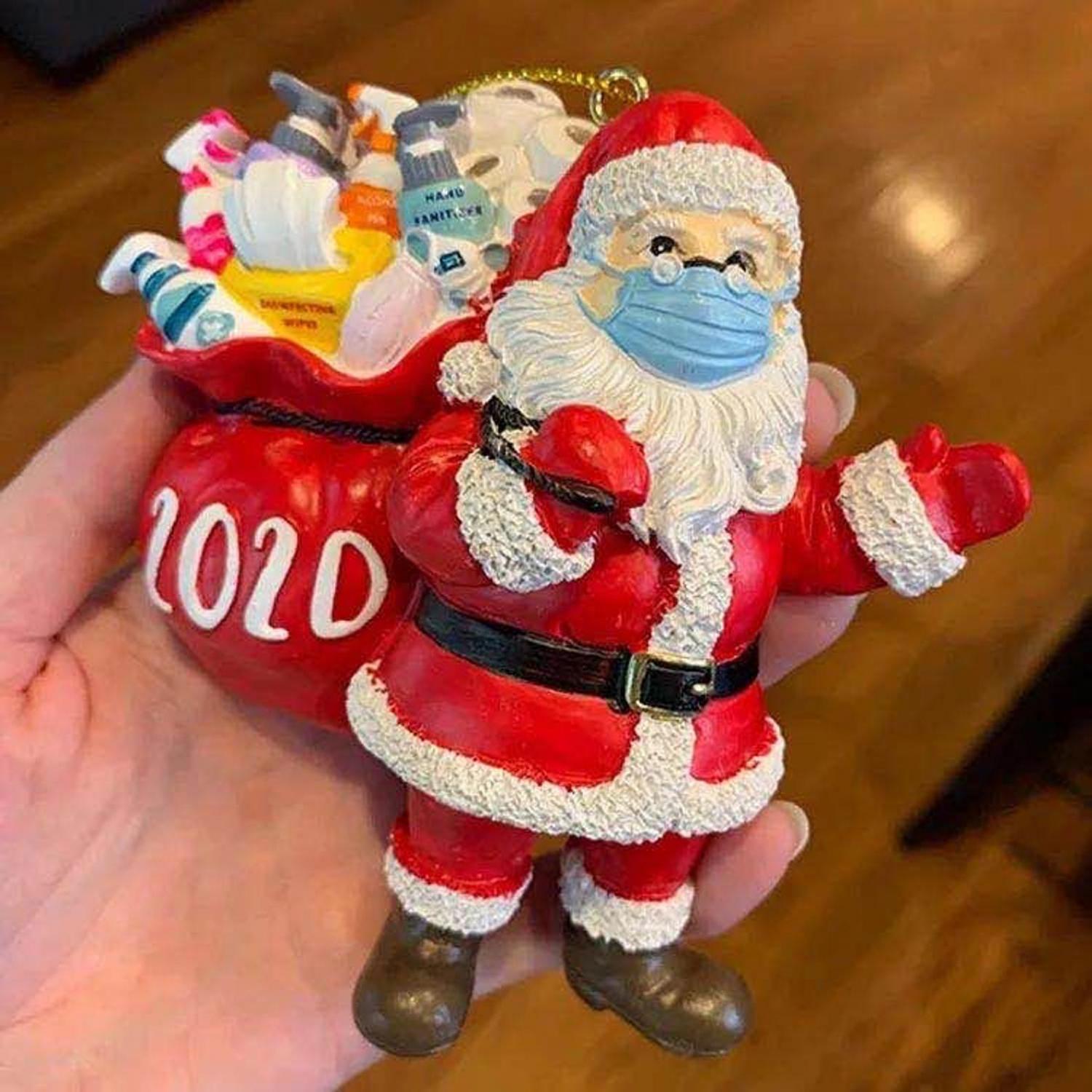 Covid Santa Funny Christmas Ornament Covid Santa Funny Christmas Ornament