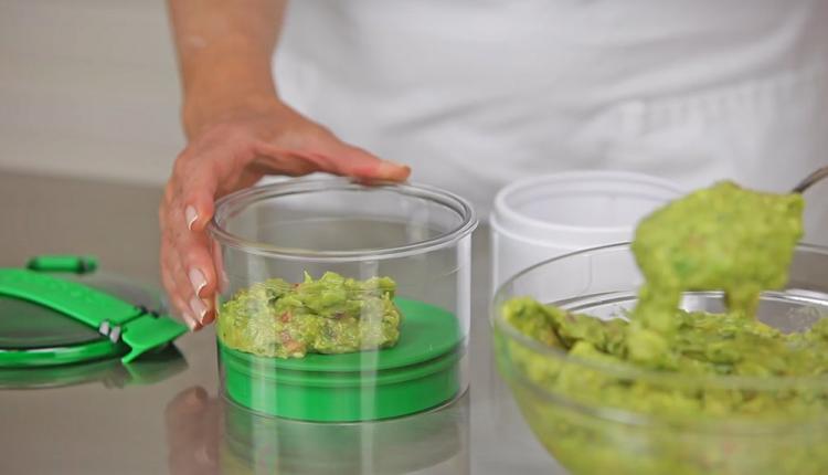 Guac-Lock Guacamole vacuum seal storage and serving container