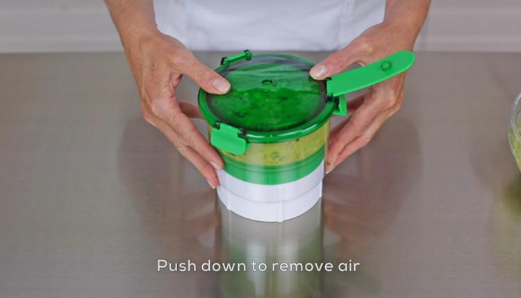 Guac-Lock Guacamole vacuum seal storage and serving container
