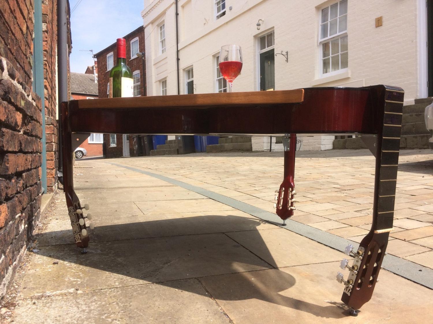 Guitar Coffee Table Made With 4 Real Guitars